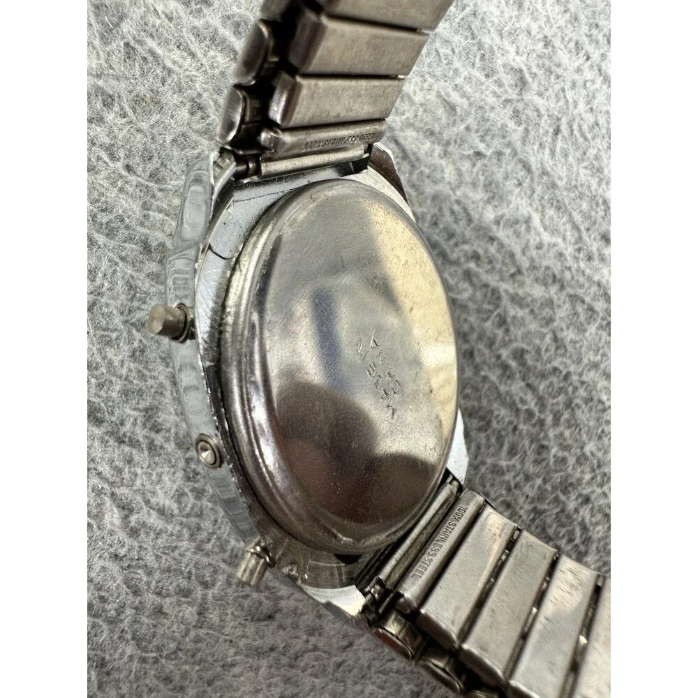 CATERPILLAR DIESEL POWER Digital Quartz Silver Tone StrecthBand Watch
